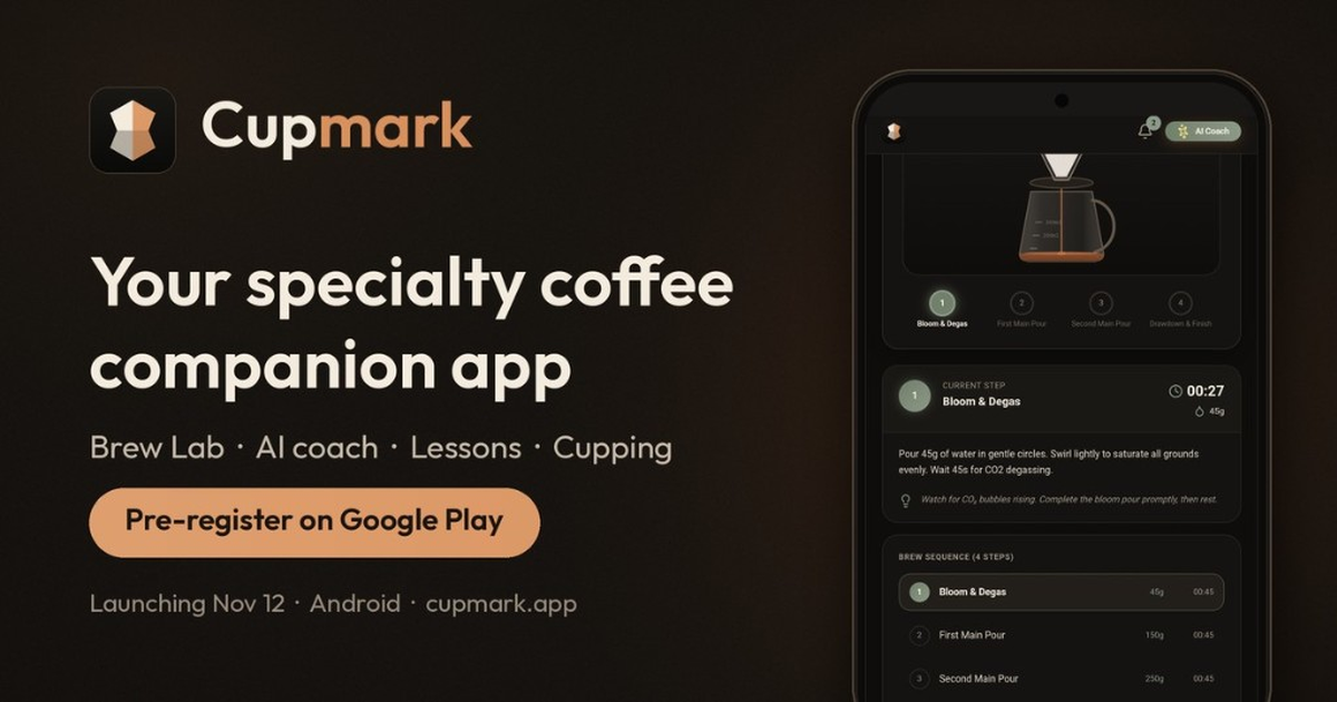 Cupmark - an Android app that helps coffee home brewers fix sour or bitter cups